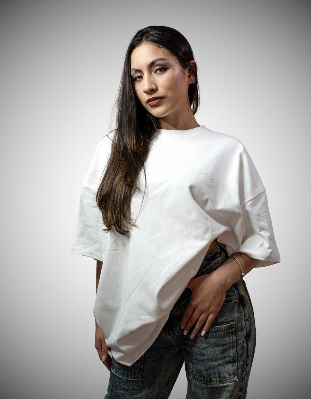 Camiseta Oversize Emotional Peace Blanco