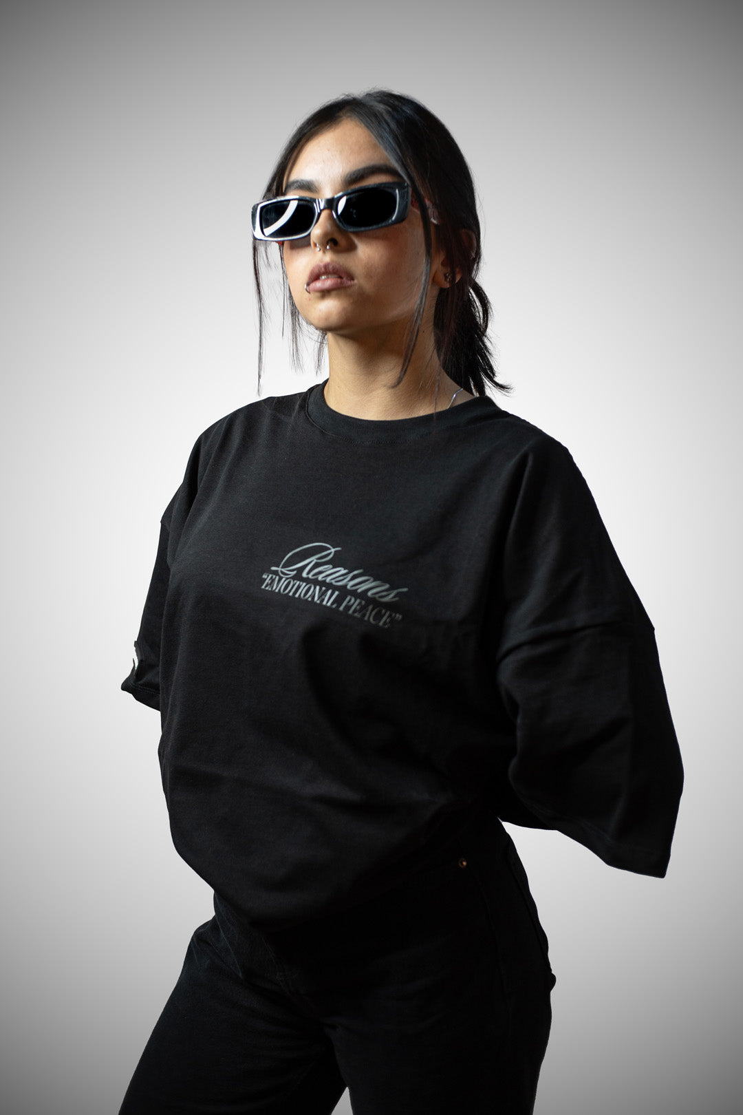 Camiseta Oversize Emotional Peace Negro